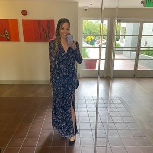 *WORN ONCE* Black/Purple Floral Long Dress